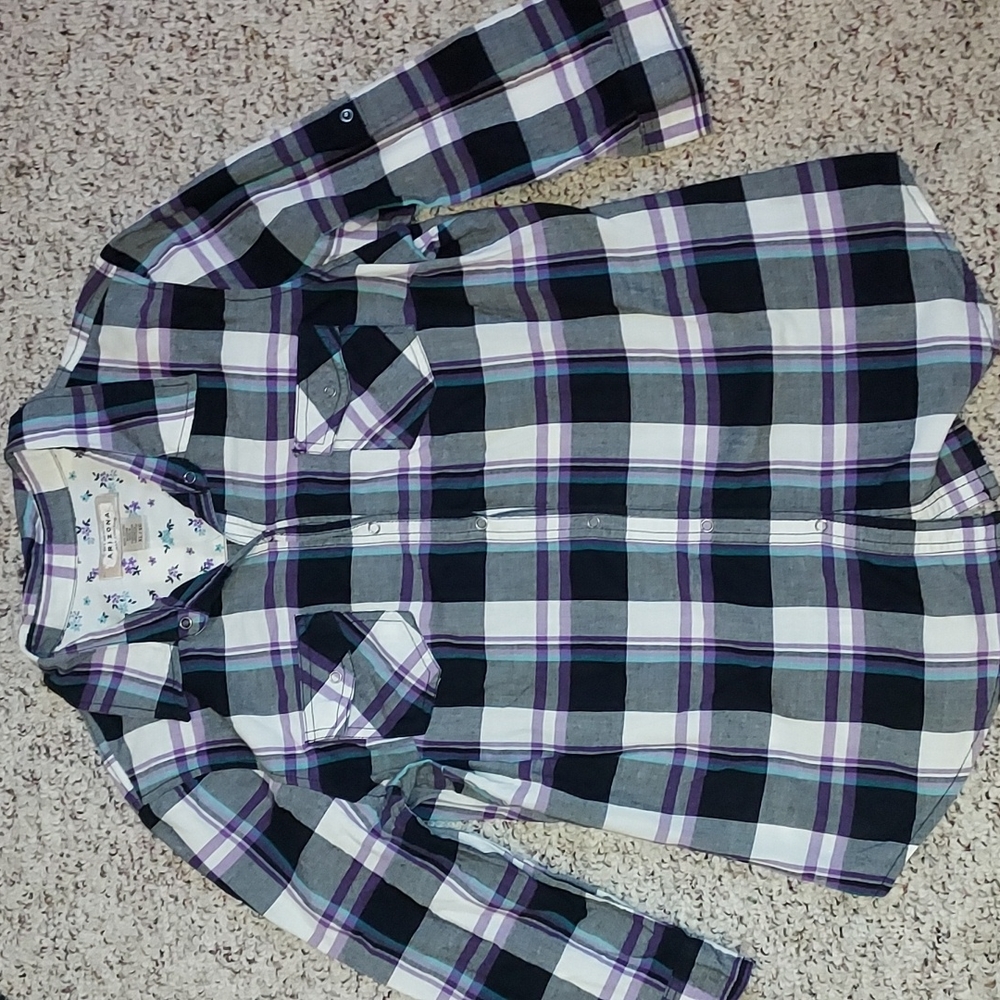 Arizona snap down 3/4 sleeve top sz XL